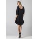Vestido Curto Viscose Babado Preto