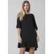 Vestido Curto Viscose Babado Preto