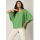 Blusa Ampla Morcego Guyrá Manga 3/4 Malha Verde 
