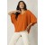 Blusa Ampla Morcego Guyrá Manga 3/4 Malha Laranja
