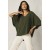 Blusa Ampla Morcego Guyrá Manga 3/4 Malha Verde Musgo