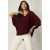 Blusa Ampla Morcego Guyrá Manga 3/4 Malha Bordô