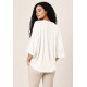Blusa Ampla Morcego Guyrá Manga 3/4 Malha Off White