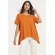 T-Shirt Ampla Malha Manga Curta Laranja