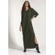 Vestido Longo Morcego Assimétrico Verde