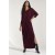 Vestido Longo Morcego Assimétrico Bordô