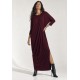 Vestido Longo Morcego Assimétrico Bordô