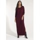 Vestido Longo Morcego Assimétrico Bordô