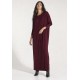 Vestido Longo Morcego Assimétrico Bordô