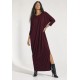 Vestido Longo Morcego Assimétrico Bordô