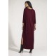 Vestido Longo Morcego Assimétrico Bordô