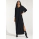 Vestido Longo Morcego Assimétrico Preto