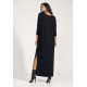 Vestido Longo Morcego Assimétrico Preto