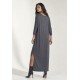 Vestido Longo Morcego Assimétrico Mescla