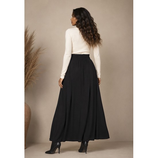 Saia Longa Viscose Preta