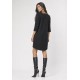Vestido Chemise Curto Viscose Manga 3/4 Dobrada Preto