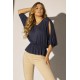 Blusa Mangaba Malha Azul Marinho