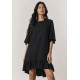 Vestido Curto Viscose Babado Preto