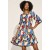Vestido Curto Viscose Babado Estampa Floresce