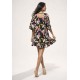 Vestido Curto Viscose Estampa Pétalas Noturna