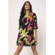 Vestido Curto Viscose Babado Noite Botanica