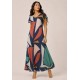 Vestido Amanara Longo Malha Geometrias do Tempo