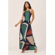 Vestido Longo Jennifer Malha Trapézio com Bolso Geometrias do Tempo