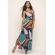 Vestido Longo Jandira Ombro Nu Fenda Lateral Geometrias do Tempo