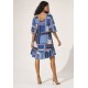 Vestido Curto Viscose Babado Blue Baby
