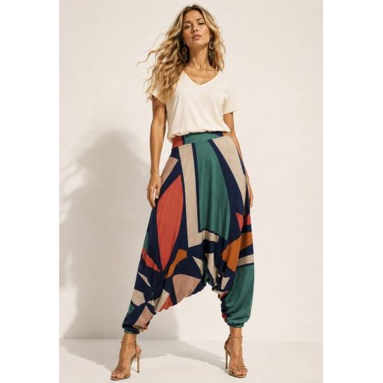 Calça Saruel Iracema Malha Geometrias do Tempo