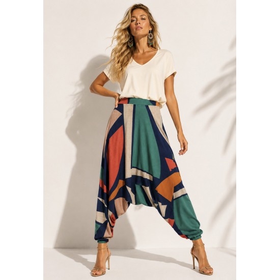Calça Saruel Iracema Malha Geometrias do Tempo