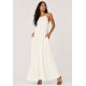 Vestido Longo Anambé Viscose com Bolsos Off White