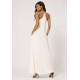 Vestido Longo Anambé Viscose com Bolsos Off White