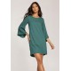 Vestido Curto Viscose Balli Manga Ampla Verde