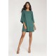 Vestido Curto Viscose Balli Manga Ampla Verde