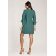 Vestido Curto Viscose Balli Manga Ampla Verde