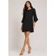 Vestido Curto Viscose Balli Manga Ampla Preto