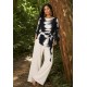 Blusa Viscose Poranga Asa da Noite Estampa Horizonte P&B