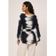 Blusa Viscose Poranga Asa da Noite Estampa Horizonte P&B