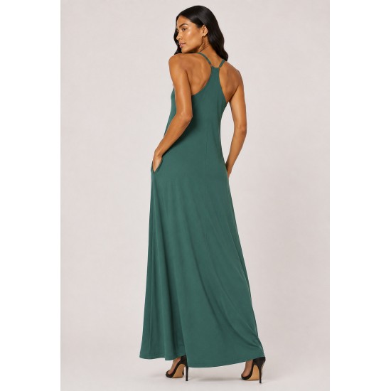 Vestido Longo Anambé Viscose com Bolsos Verde