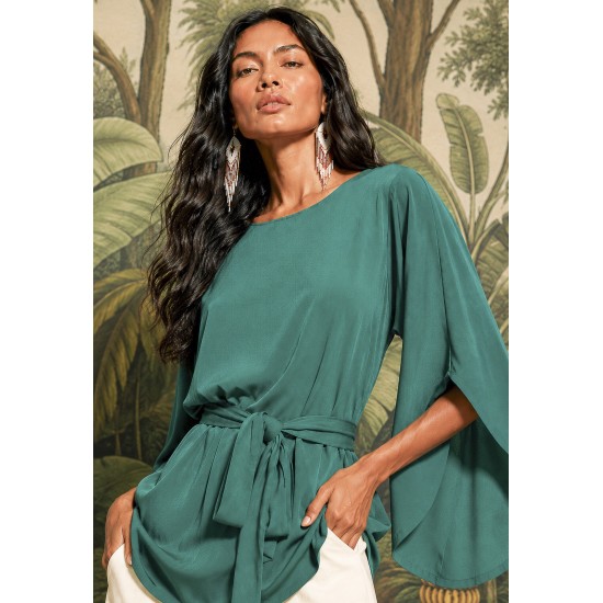 Blusa Viscose Poranga Asa da Noite Verde