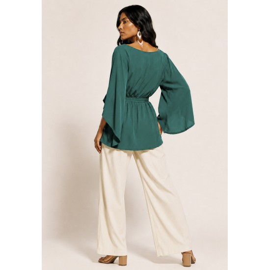 Blusa Viscose Poranga Asa da Noite Verde
