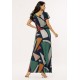 Vestido Longo Morcego Malha Estampa Geometrias do Tempo