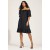 Vestido Curto Mullet Ombro a Ombro Amplo Preto
