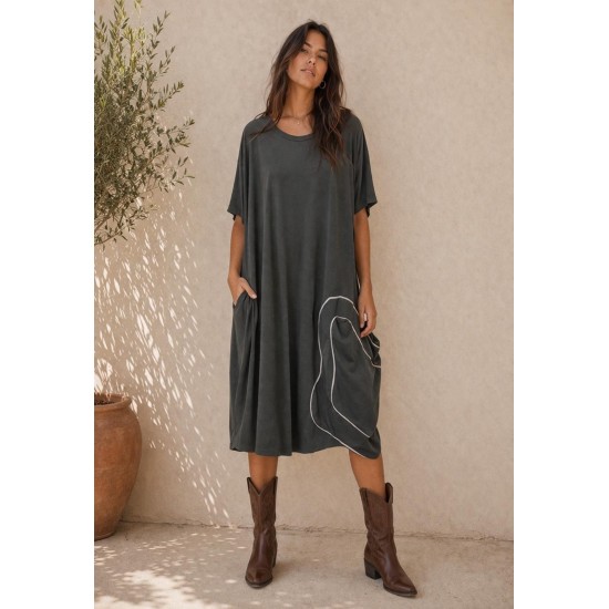 Vestido Midi Caju Malha Plus Mescla