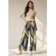 Calça Pantalona Granja Malha Estampa Selva Azul