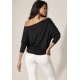 Blusa Assimétrica Malha Lisa Preto