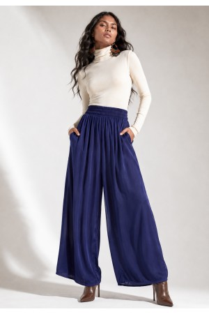 Calça Pantalona Elastic Embaú Azul Marinho