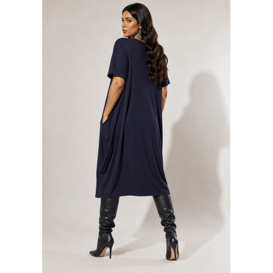 Vestido Midi Tribalê Malha Plus Azul