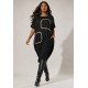 Vestido Midi Tribalê Malha Plus Preto